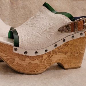 Toga Pulla White Leather Platforms